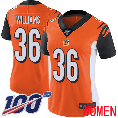Cincinnati Bengals Limited Orange Women Shawn Williams Alternate Jersey NFL Footballl #36 100th Season Vapor Untouchable